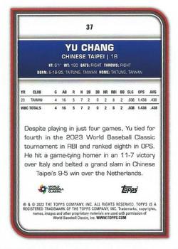 2023 Topps World Baseball Classic #37 Yu Chang Back
