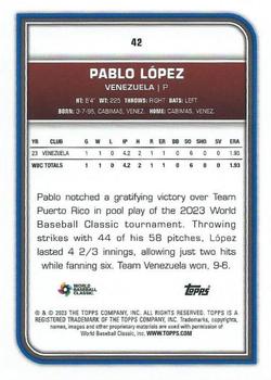 2023 Topps World Baseball Classic #42 Pablo López Back