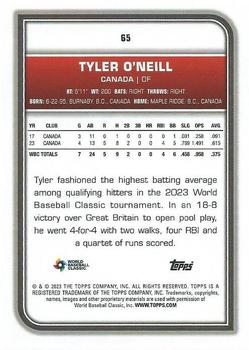 2023 Topps World Baseball Classic #65 Tyler O'Neill Back