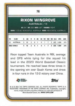 2023 Topps World Baseball Classic #76 Rixon Wingrove Back