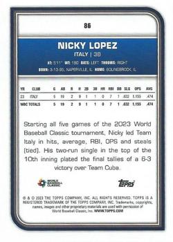 2023 Topps World Baseball Classic #86 Nicky Lopez Back