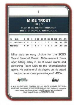 2023 Topps World Baseball Classic #1 Mike Trout Back