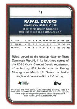 2023 Topps World Baseball Classic #10 Rafael Devers Back