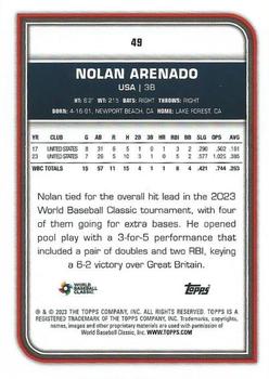 2023 Topps World Baseball Classic #49 Nolan Arenado Back