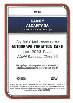 2023 Topps World Baseball Classic - Autographs #AV-SA Sandy Alcantara Back