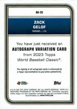 2023 Topps World Baseball Classic - Autographs #AV-ZG Zack Gelof Back