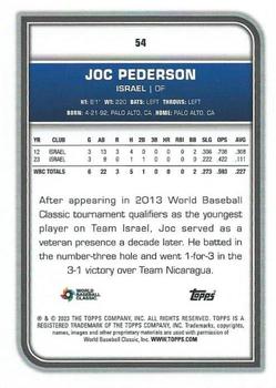 2023 Topps World Baseball Classic - Green Sparkle Foil #54 Joc Pederson Back