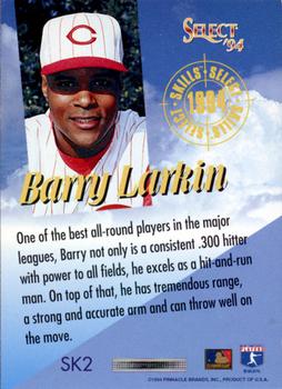 1994 Select - Select Skills #SK2 Barry Larkin Back