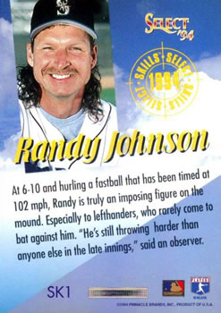 1994 Select - Select Skills #SK1 Randy Johnson Back