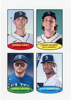 2023 Topps Heritage - 1974 Topps Stamps High Number #74S-41 / 74S-42 / 74S-43 / 74S-44 George Kirby / Logan Gilbert / Jarred Kelenic / Julio Rodriguez Front