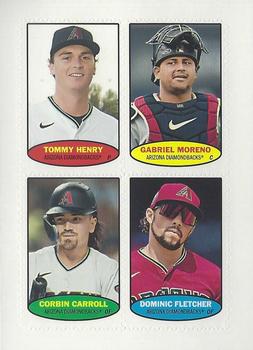 2023 Topps Heritage - 1974 Topps Stamps High Number #74S-49 / 74S-50 / 74S-51 / 74S-52 Tommy Henry / Gabriel Moreno / Corbin Carroll / Dominic Fletcher Front