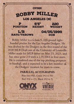 2023 Onyx Vintage Extended #OVBM Bobby Miller Back