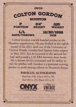 2023 Onyx Vintage Extended #OVCG Colton Gordon Back
