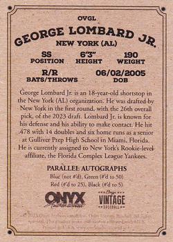 2023 Onyx Vintage Extended #OVGL George Lombard Jr Back