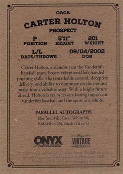 2023 Onyx Vintage Extended - Blue Signatures #OACA Carter Holton Back