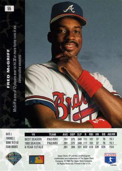 1994 SP #55 Fred McGriff Back