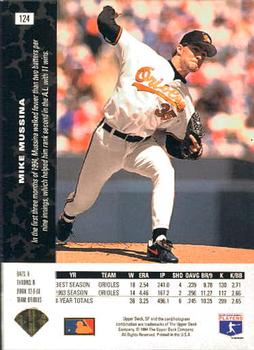 1994 SP #124 Mike Mussina Back