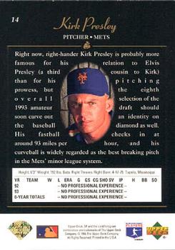 1994 SP #14 Kirk Presley Back