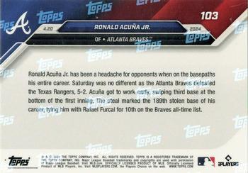 2024 Topps Now #103 Ronald Acuna Jr. Back
