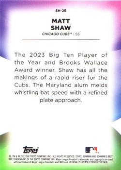 2023 Bowman's Best - Shellacked #SH-25 Matt Shaw Back