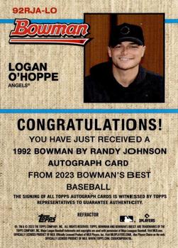 2023 Bowman's Best - 1992 Bowman by Randy Johnson Autographs #92RJA-LO Logan O'Hoppe Back