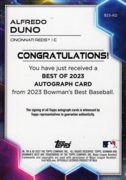 2023 Bowman's Best - Best of 2023 Autographs #B23-AD Alfredo Duno Back
