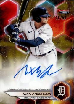2023 Bowman's Best - Best of 2023 Autographs Gold Refractors #B23-MAA Max Anderson Front