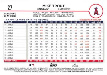 2024 Topps #27 Mike Trout Back