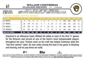 2024 Topps #61 William Contreras Back