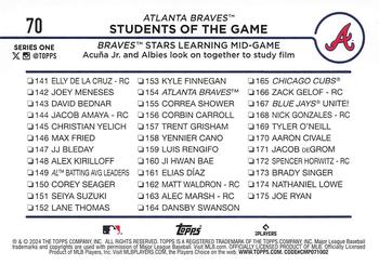 2024 Topps #70 Students of the Game: Braves Stars Learning Mid-Game Back