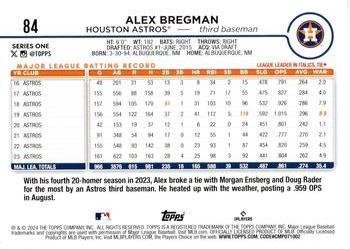 2024 Topps #84 Alex Bregman Back