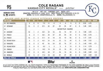 2024 Topps #95 Cole Ragans Back