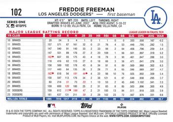 2024 Topps #102 Freddie Freeman Back