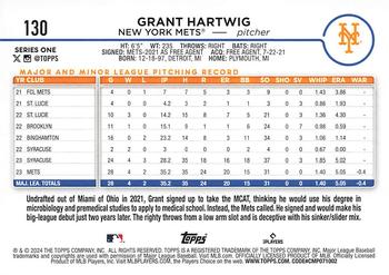 2024 Topps #130 Grant Hartwig Back