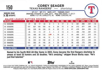 2024 Topps #150 Corey Seager Back