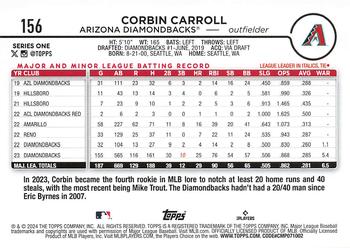 2024 Topps #156 Corbin Carroll Back
