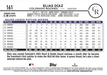2024 Topps #161 Elias Díaz Back