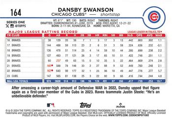 2024 Topps #164 Dansby Swanson Back