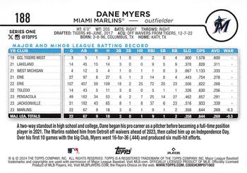 2024 Topps #188 Dane Myers Back