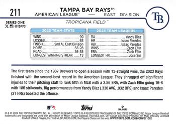 2024 Topps #211 Tampa Bay Rays Back