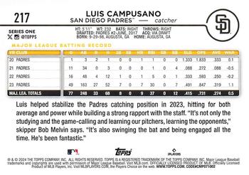 2024 Topps #217 Luis Campusano Back