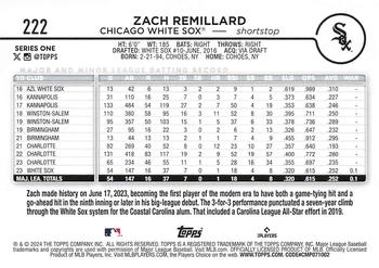 2024 Topps #222 Zach Remillard Back