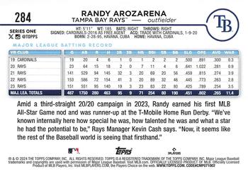 2024 Topps #284 Randy Arozarena Back