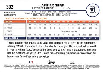 2024 Topps #302 Jake Rogers Back
