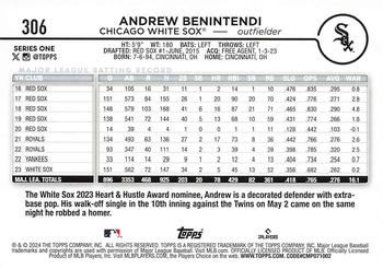 2024 Topps #306 Andrew Benintendi Back
