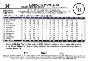 2024 Topps #341 Elehuris Montero Back