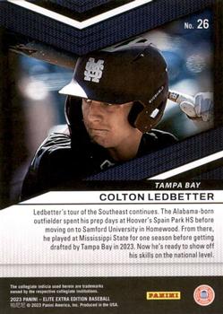 2023 Panini Elite Extra Edition #26 Colton Ledbetter Back
