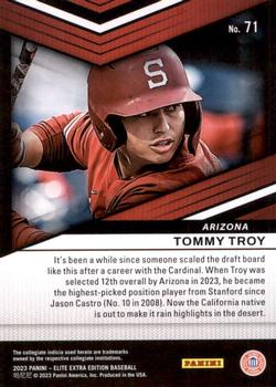 2023 Panini Elite Extra Edition #71 Tommy Troy Back