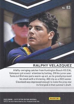2023 Panini Elite Extra Edition #83 Ralphy Velazquez Back