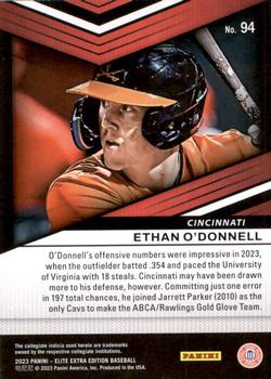 2023 Panini Elite Extra Edition #94 Ethan O'Donnell Back
